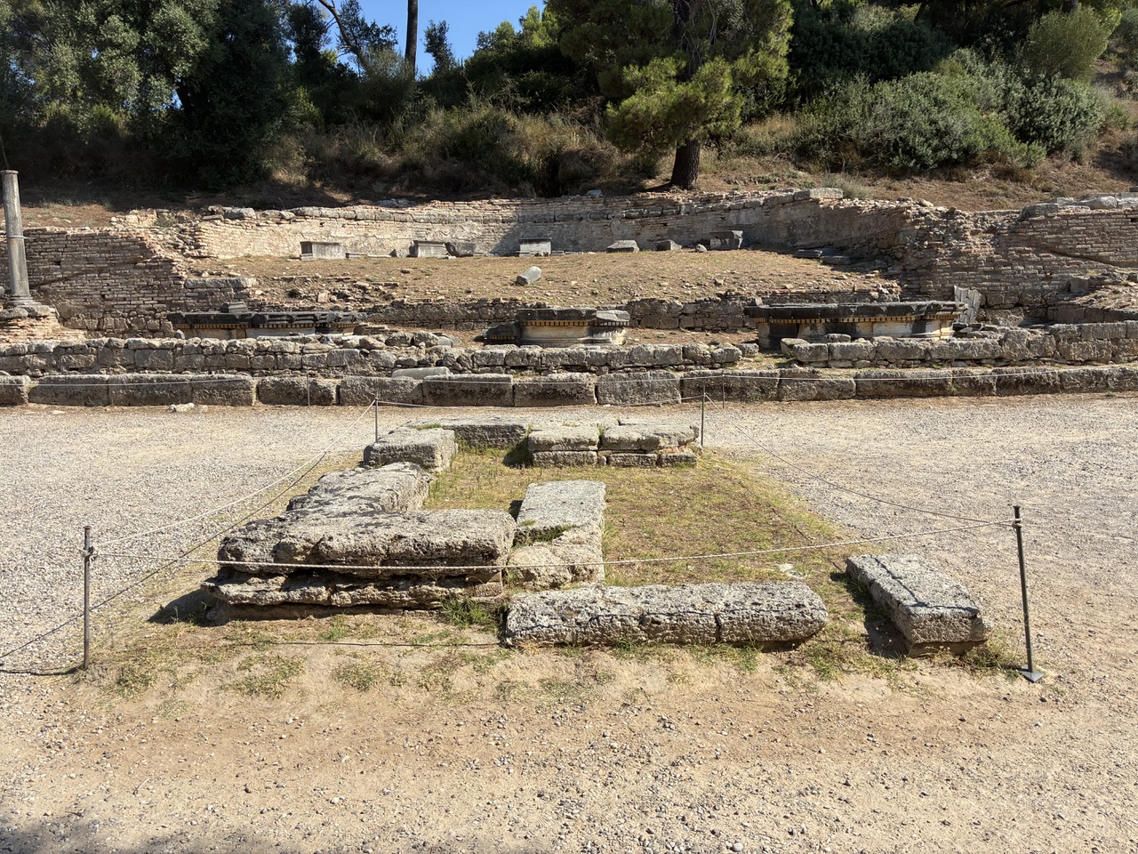 The ruins of the Temple of Hera -- the wife of Zeus -- where the Olympic flame is lit.